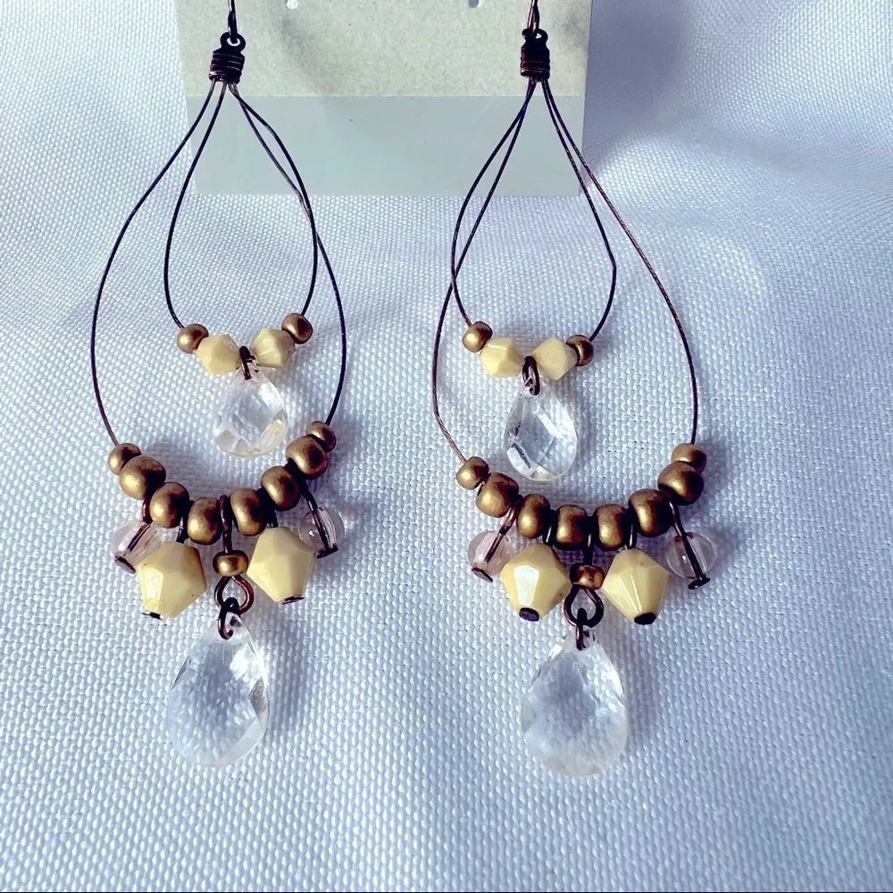 Boho Lightweight Beaded Earth Tone Boho Dangle Earrings
